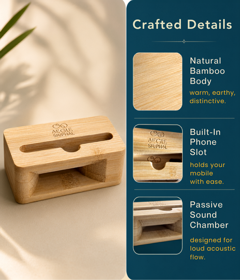 Bamboo Speaker Amplifier and Mobile Holder