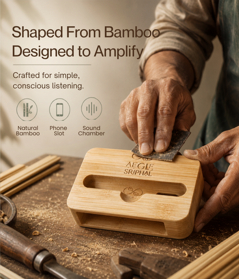 Bamboo Speaker Amplifier and Mobile Holder