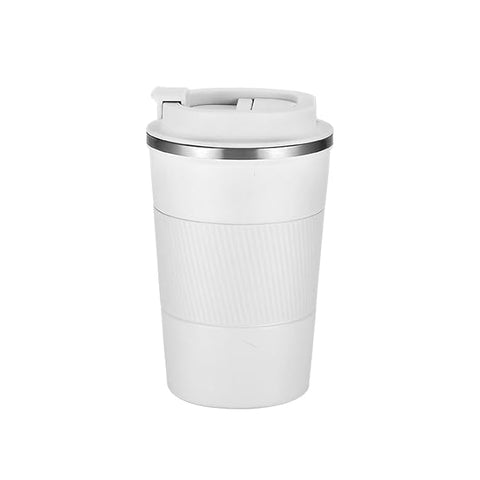The Bean Co Roasters Coffee Travel Mug | 380 ML | Double Walled Stainless Steel Vacuum Insulated (White)
