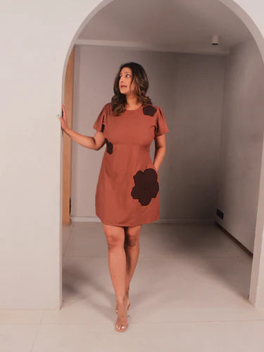 WhySoBlue Rae Applique Short Dress