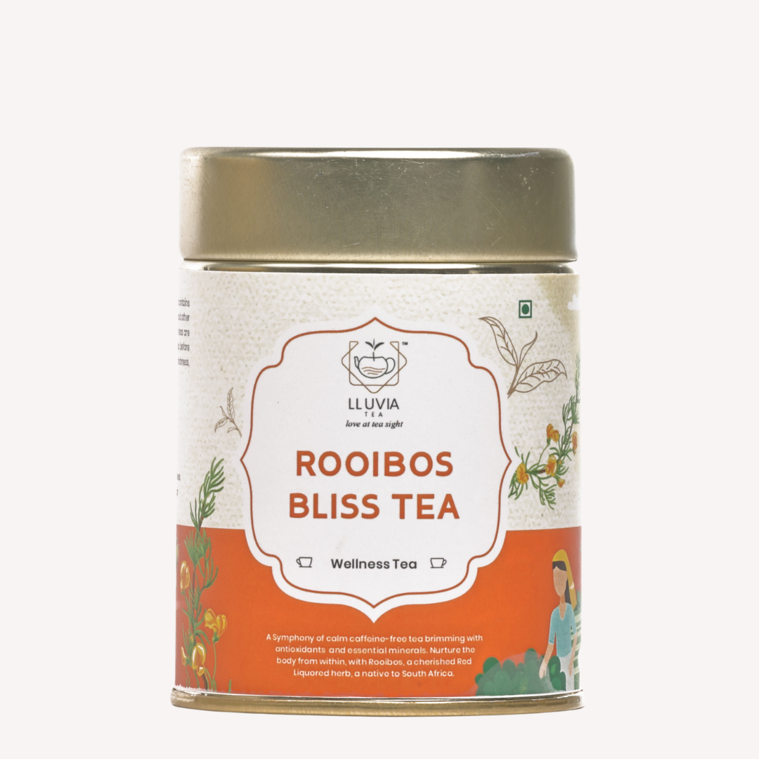 Lluvia Tea Rooibos Bliss Tea - Improves Skin Health | Digestive Support | Caffeine-Free Energy (50 gm)