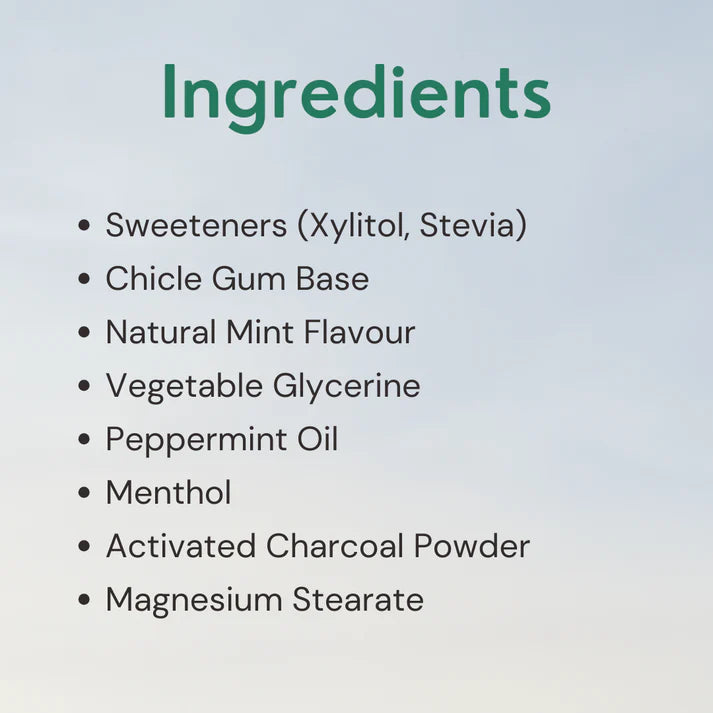 Gud Gum Charcoal Mint Chewing Gum- Pack of 4