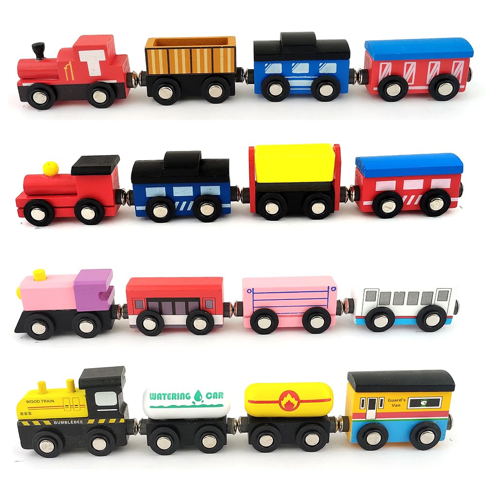 Wudly Wooden Little Magnetic Train Set (1 Random Set)