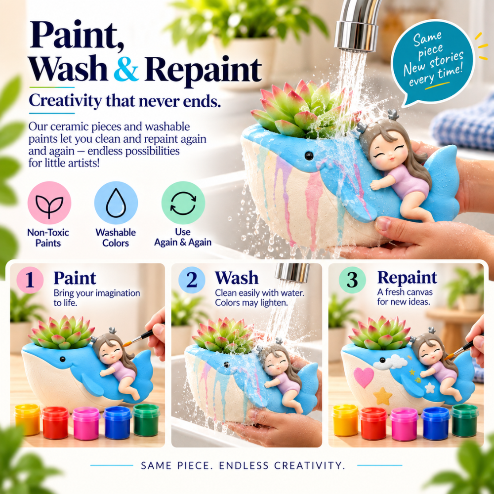 DIY Planter Painting Kit - Whale