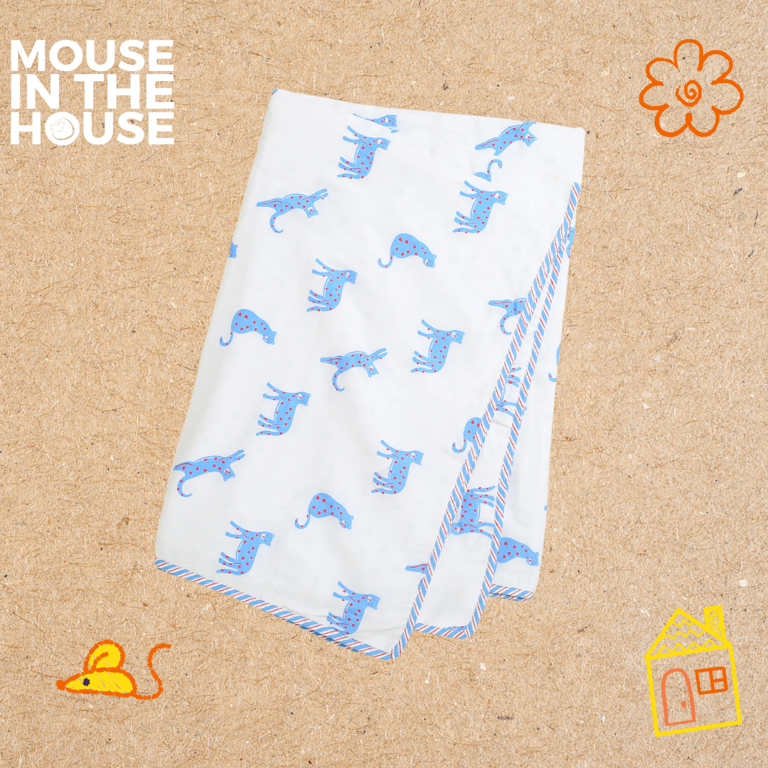 Mouse In The House Blue Panther- Blanket