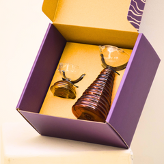 Muun Home Glass Diya Pair Gift Set - Tall & Short Diyas