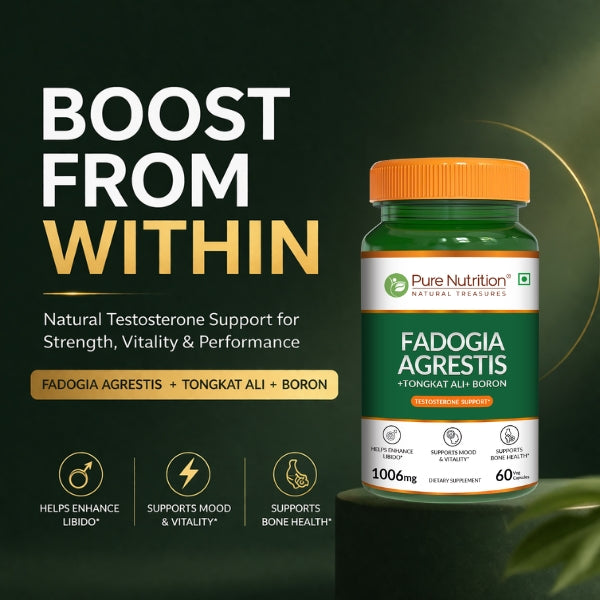 Fadogia Agrestis + Tongkat Ali + Boron Natural Testosterone Support | 60 Caps