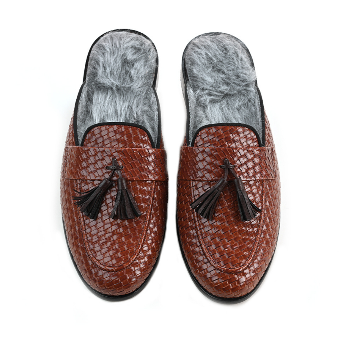 Monkstory Luxious Mule Shoes With Fur Insoles - Tan