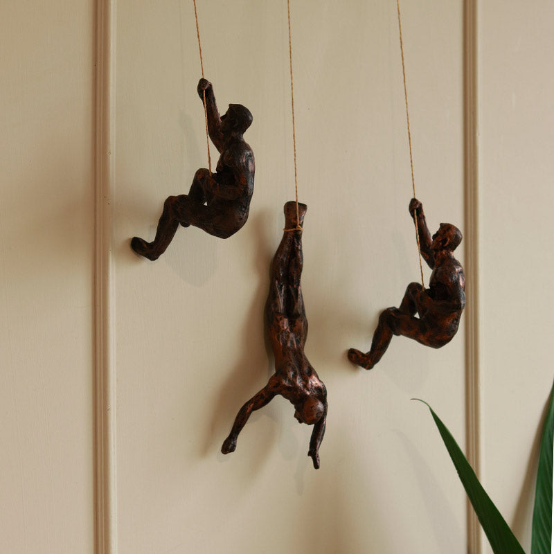 Artecasa The Climbing crew Wall Hanging (Set of 3)-copper