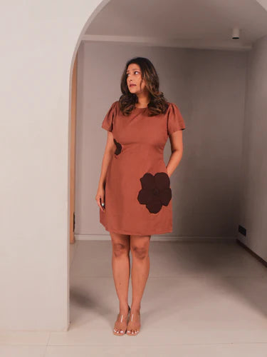 WhySoBlue Rae Applique Short Dress