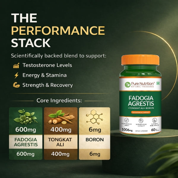 Fadogia Agrestis + Tongkat Ali + Boron Natural Testosterone Support | 60 Caps