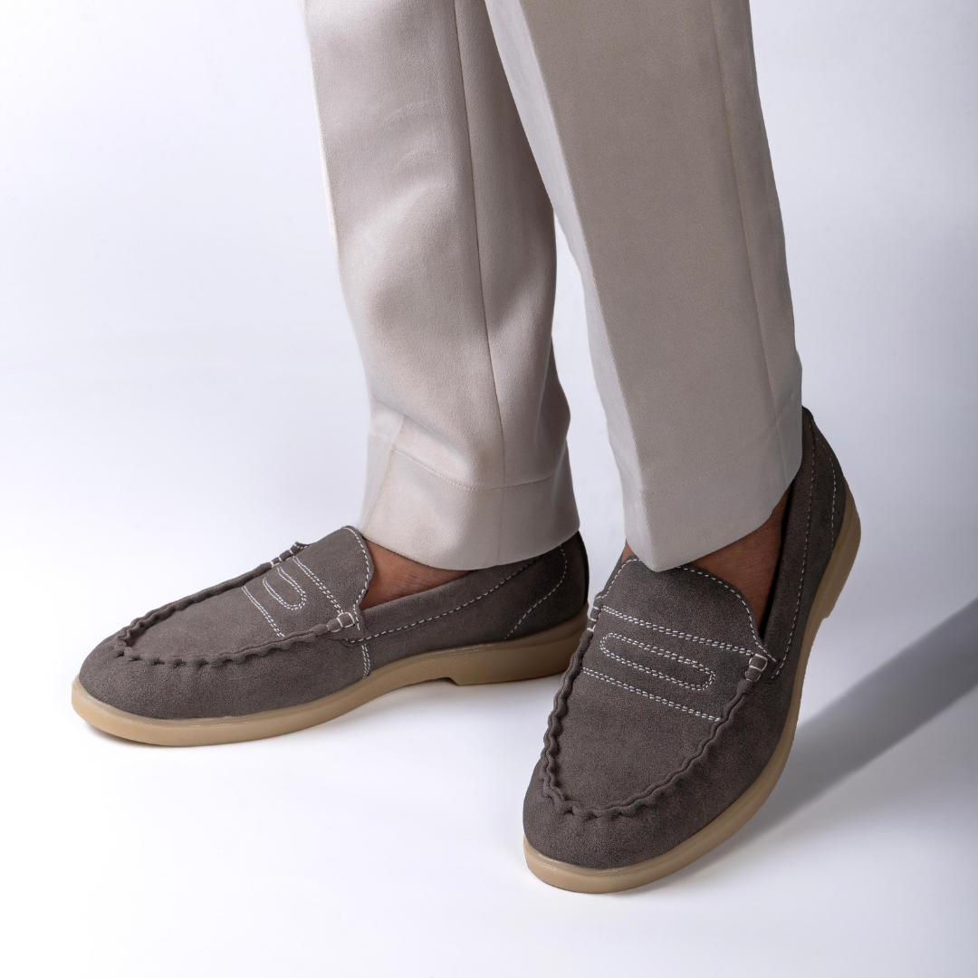 Monkstory Yacht Club Penny Stitch Loafers - Marina Grey
