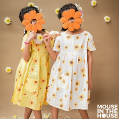 Mouse In The House Lane of Dreams (Yellow)- Cotton Dress