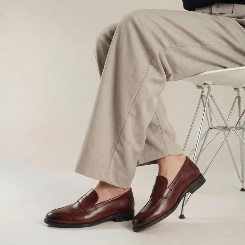 Simplicist Tan Penny Loafers
