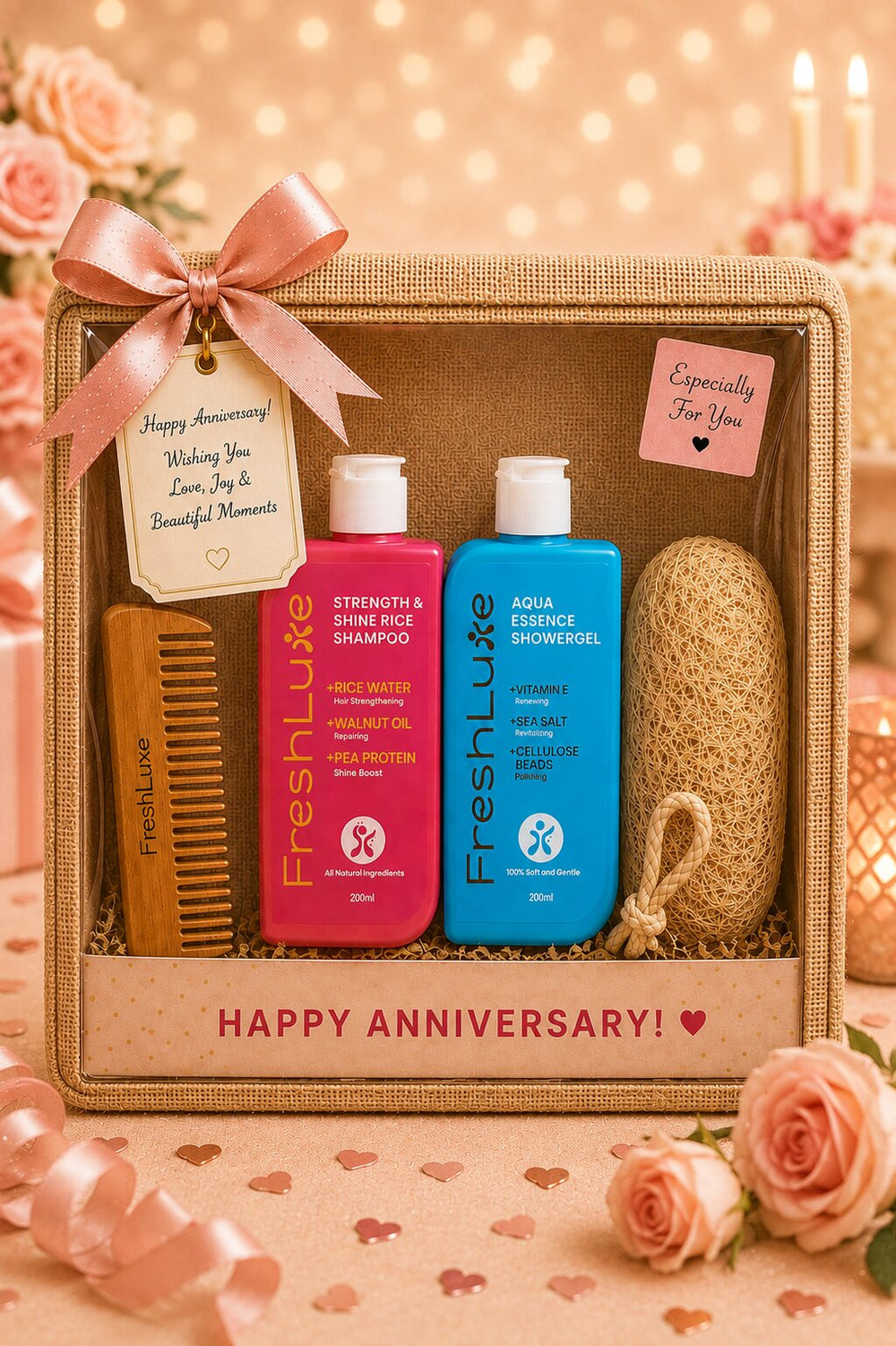 FreshLuxe Anniversary & Wedding Gift Hamper for Men - Gift for Husband | Box, Basket & Anniversary Hamper for Him | Grooming Kit & Skin Care Kit - 2-Piece Set