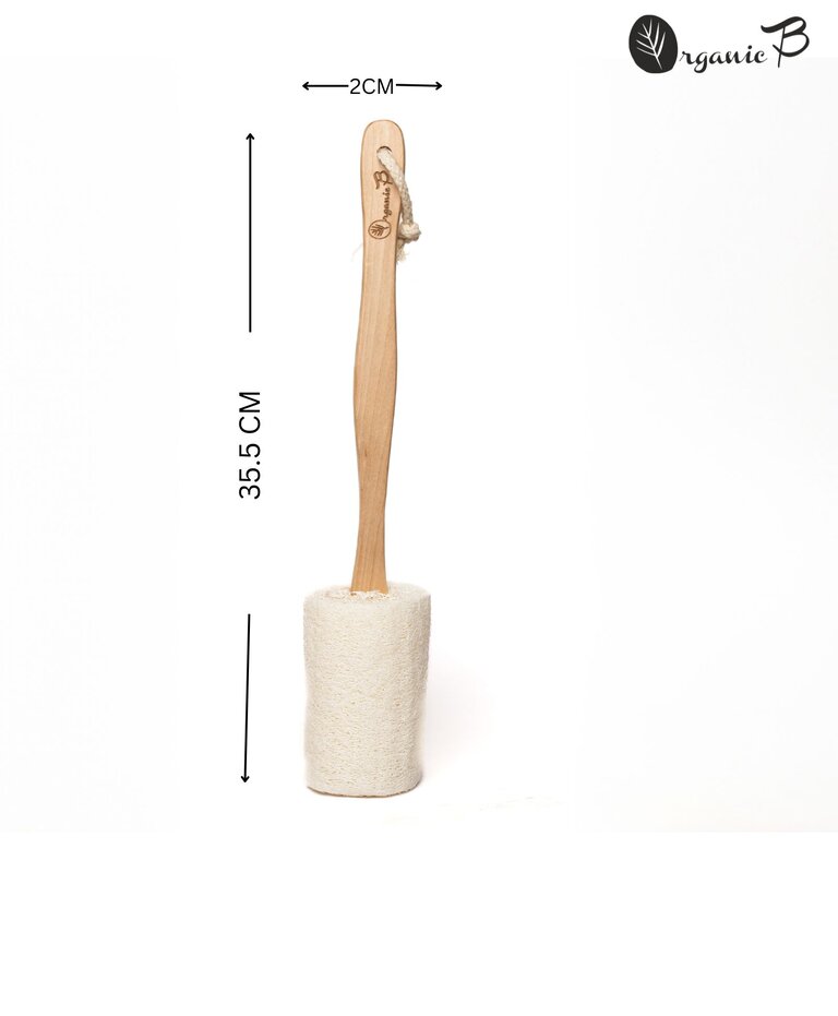 Organic B Natural Loofah with Wooden Handle
