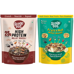 Scoopeat Assorted Muesli -  Fruit & Nut Muesli 400gm - 25gm High Protein Muesli- 400gm