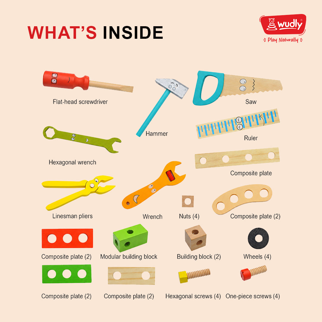 Wudly Wooden My First Tool Kit