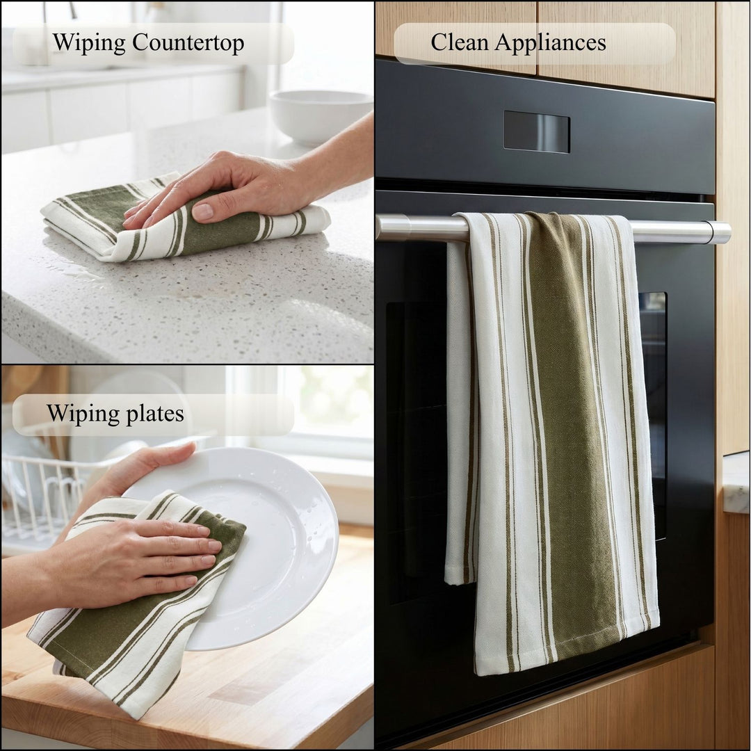 Striped Cotton Dish Towels ( Set of 2 )