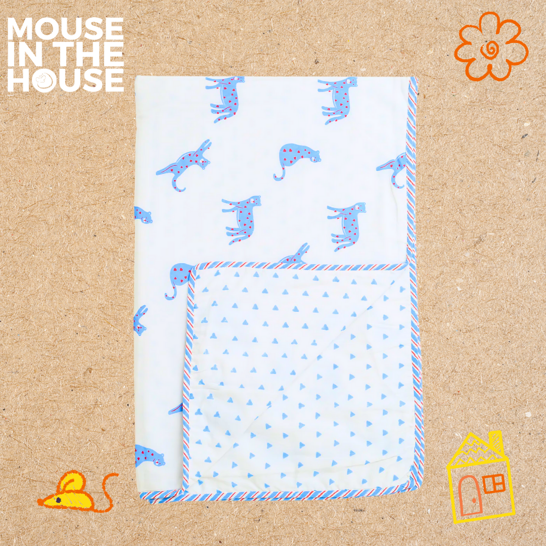 Mouse In The House Blue Panther- Blanket