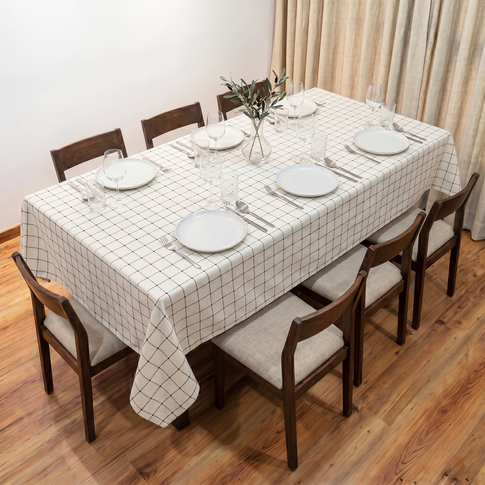 Country Village Yarn Dyed Checkered Table Cloth 60x90 Inch Rectangular| Washable Dining Table Cover| Dining cloth | 6 seater table cloth