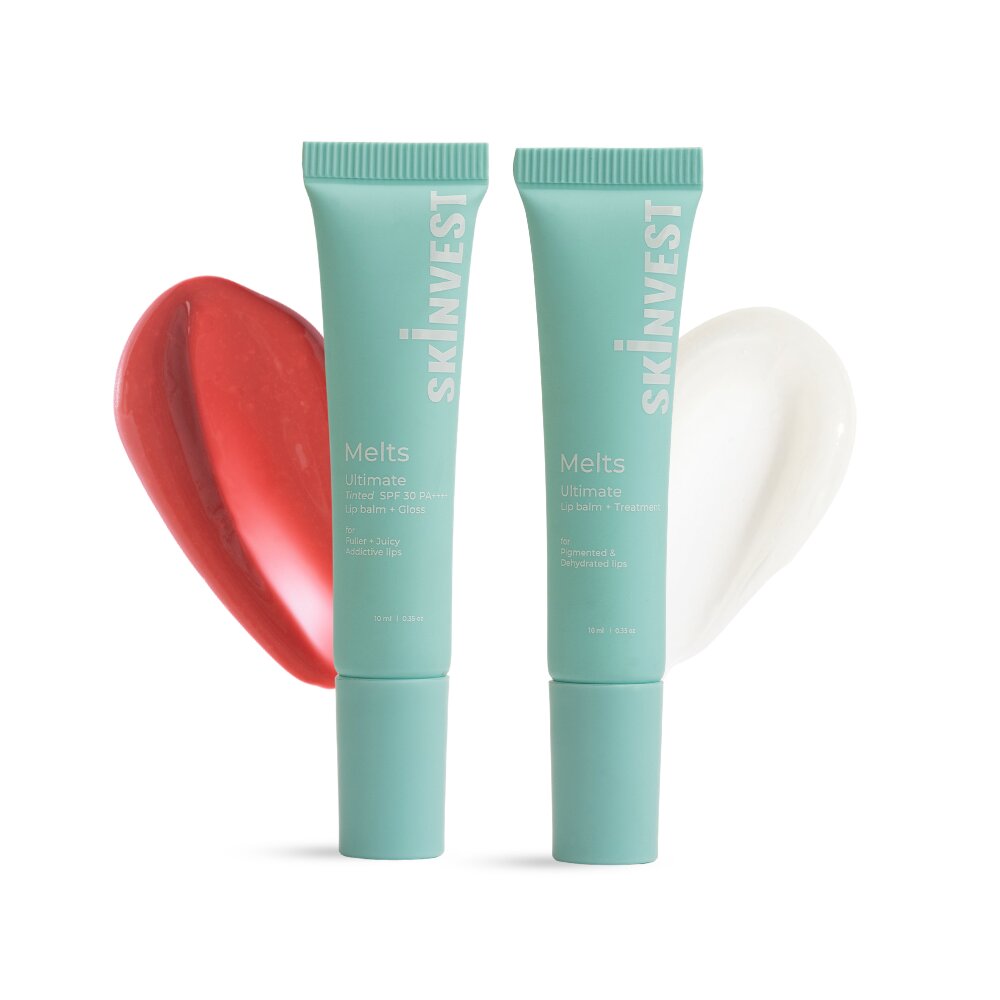 Skinvest Melts Lip Care Duo | Tinted SPF 30 Balm & Overnight Mask | 10ml + 10ml