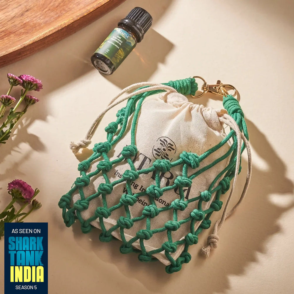 Nytarra Aroma Sachet - Whispering Green | Reusable & Refillable Wardrobe Freshener | Toxin-Free, Phthalate-Free