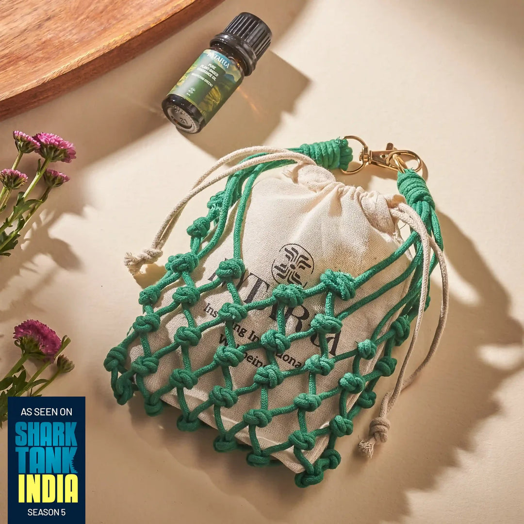 Nytarra Aroma Sachet - Whispering Green | Reusable & Refillable Wardrobe Freshener | Toxin-Free, Phthalate-Free