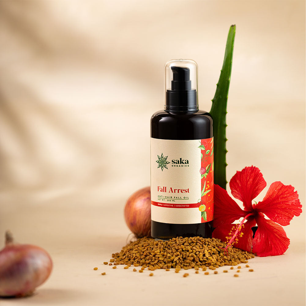 Saka Organics - Fall Arrest | Handmade Anti-Hair Fall Oil | Natural Hair Care for All Hair Types - 200ml