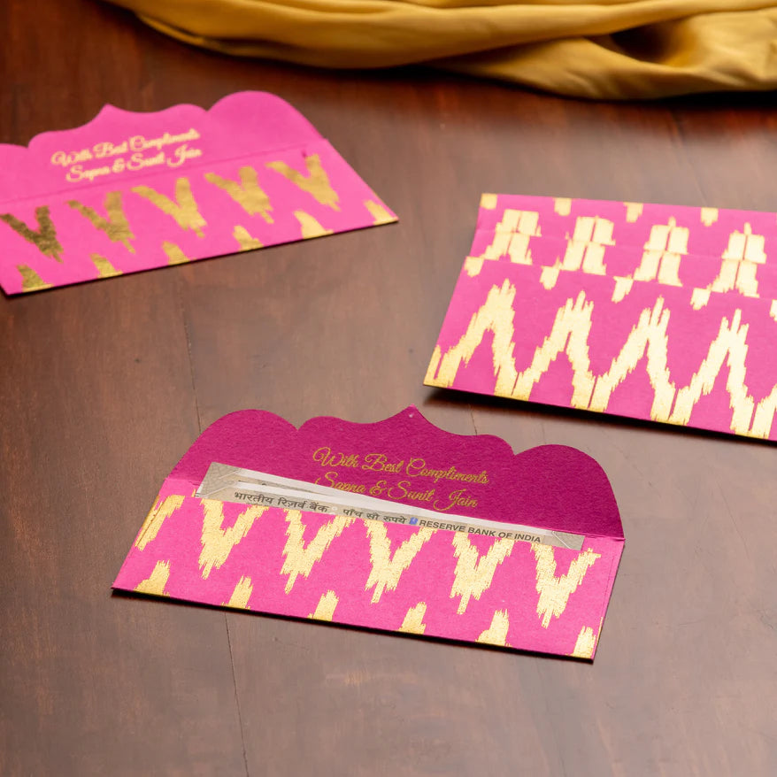 Ikat Pink Money Envelope - 10 pc