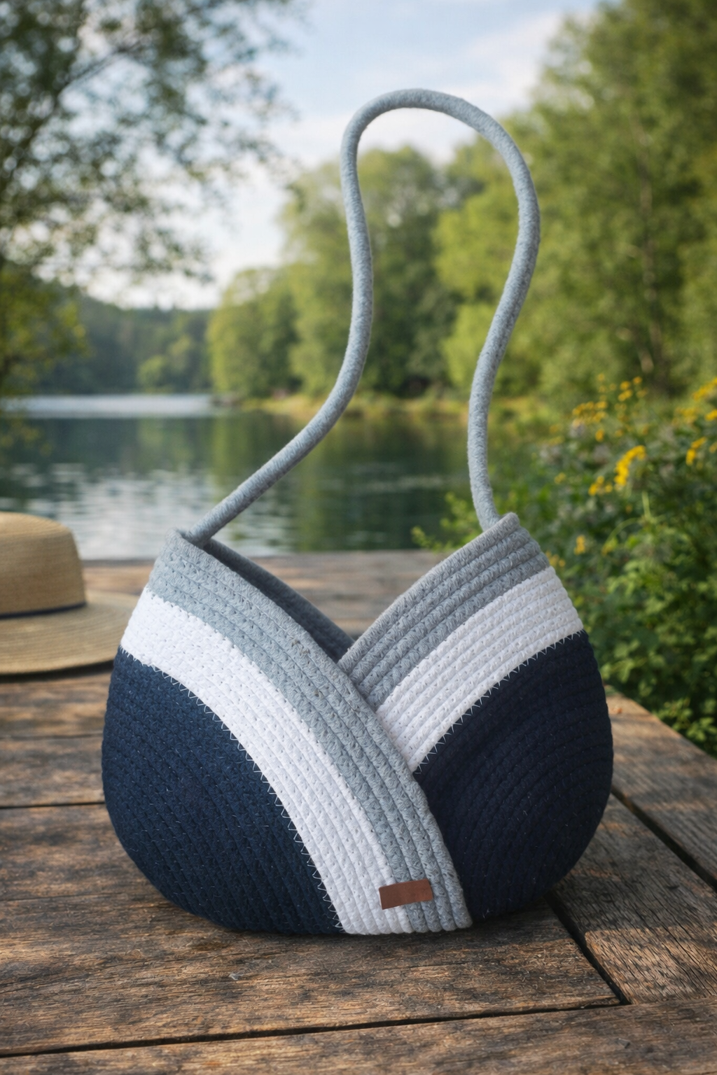 Onearth Cotton Rope Handmade Knot Bag