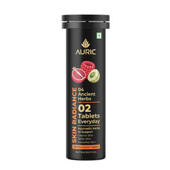 Auric Skin Radiance for Glow Skin Naturally Drinks 20 Tablets with Biotin, Amla, Pomegranate & Grape Seed Extract | Mixed Berries Flavour