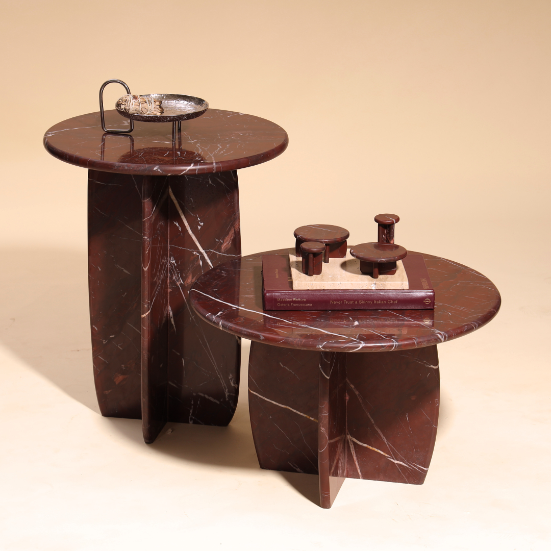 Muun Home Raio Marble Table - Rosso