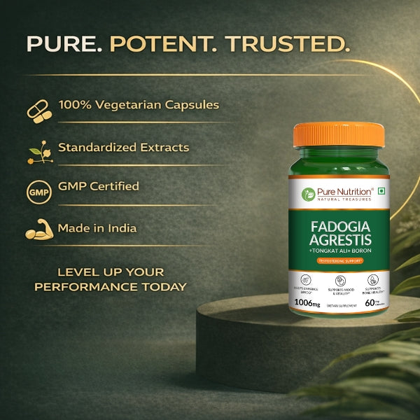 Fadogia Agrestis + Tongkat Ali + Boron Natural Testosterone Support | 60 Tablets