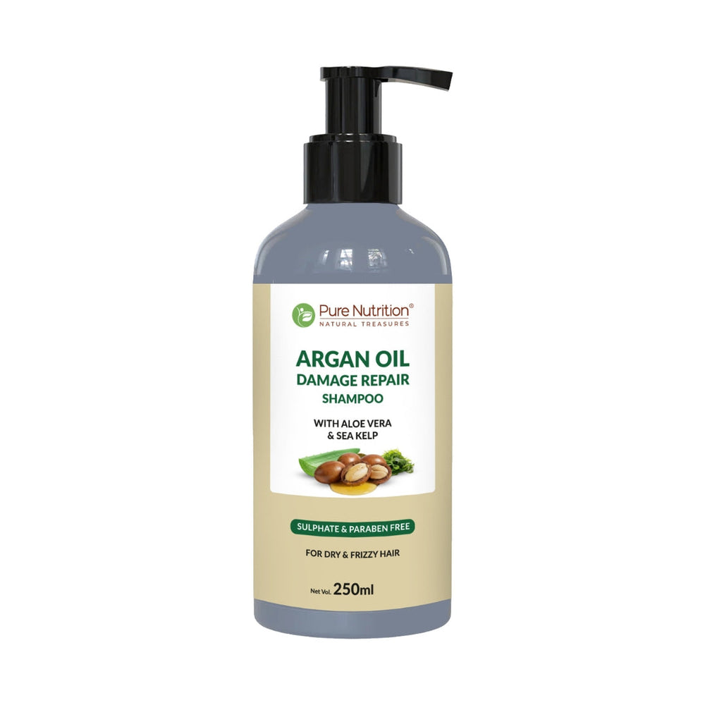 Argan Oil Damage Repair Shampoo with Aloe Vera 250ml | Frizz Control & Shine