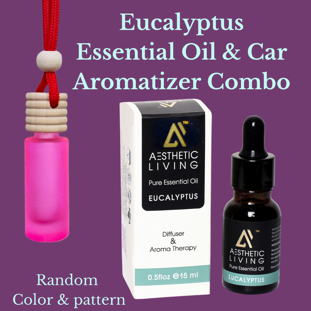 Aesthetic Living Car Aromatizer/ Diffuser Bottle with Essential Oil(Neon Tube shape-6ml+ Essential oil-15ml)