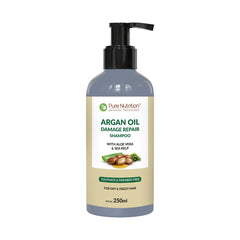 Argan Oil Damage Repair Shampoo with Aloe Vera 250ml | Frizz Control & Shine