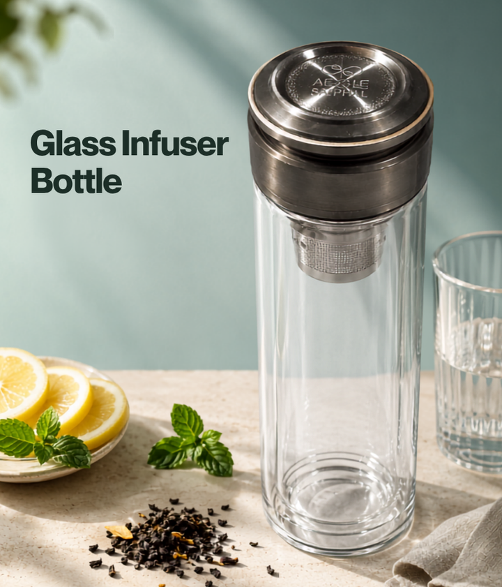 Glass Infuser Bottle With Magnetic Container