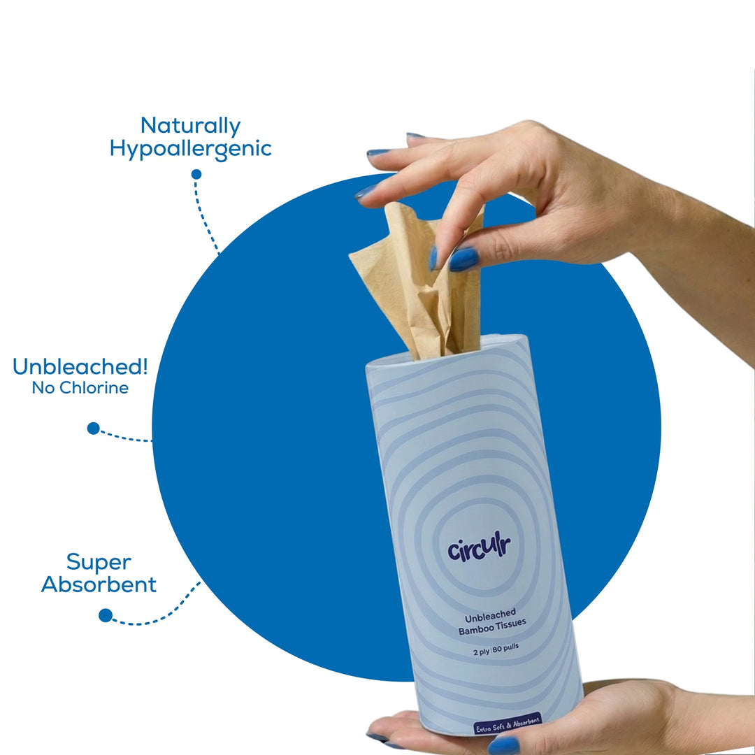 Bamboo Tissue Tube Blue (Pack of 10)