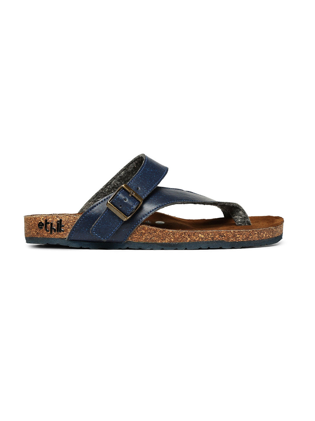 TUSK Navy Blue Cross-Strap Cork Footbed Sandals