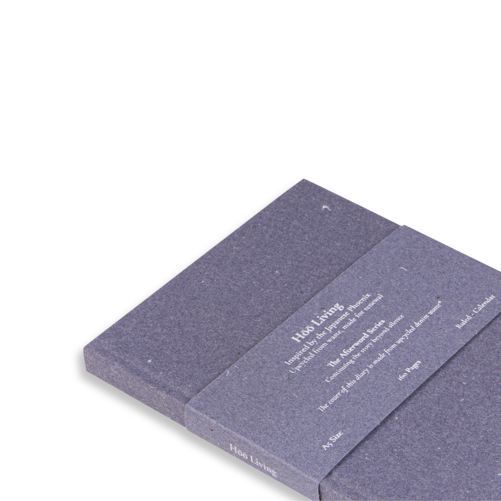 Hōō Living A5 Notebook 160 Pages made from Upcycled Used Sanitary Napkins - Hardback/Upcycled Denim Paper Cover