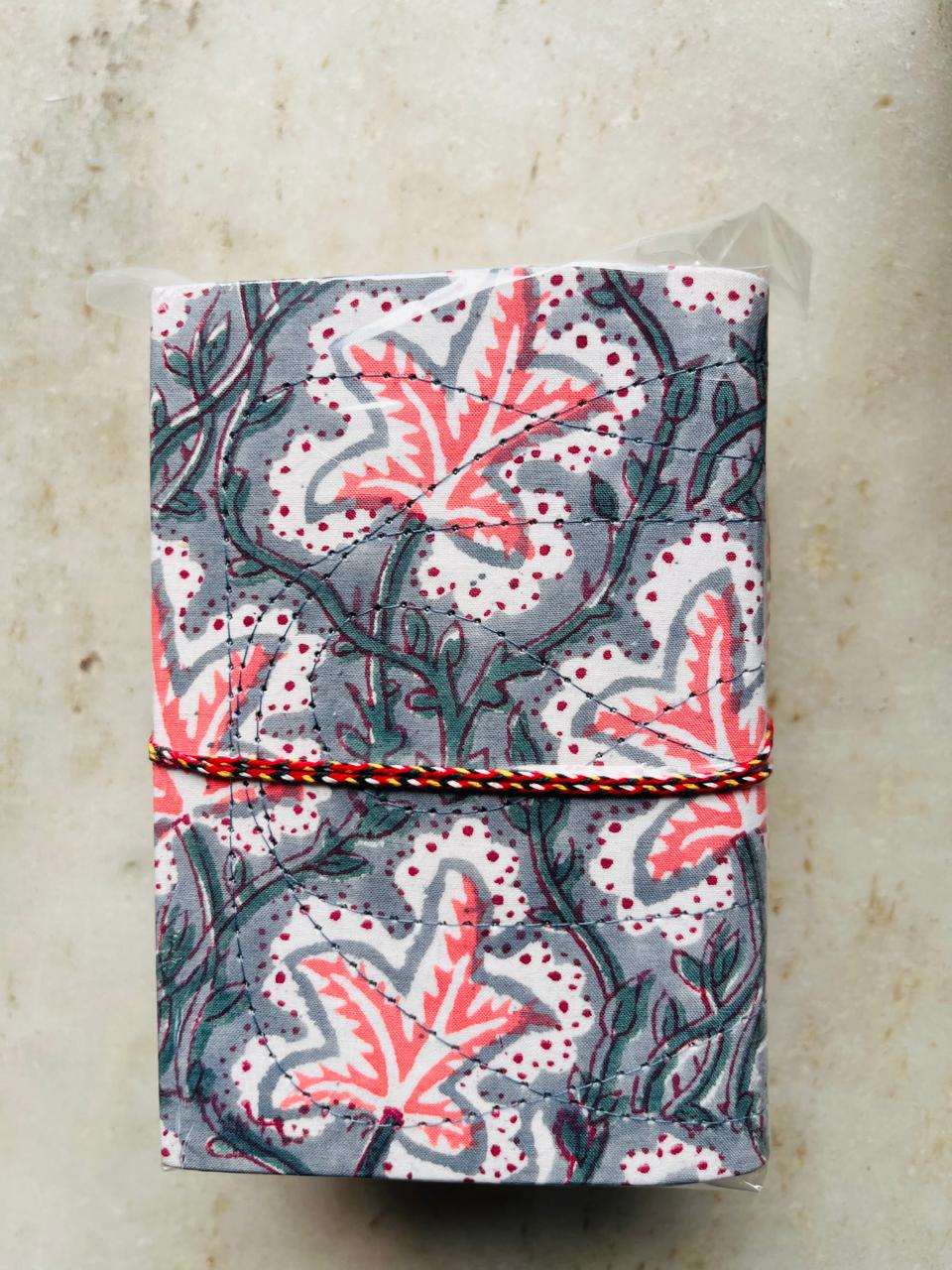 Set of 2 Handcrafted Fabric Diary | 15 × 10 cm | Peekaboo | Softbound with Strings