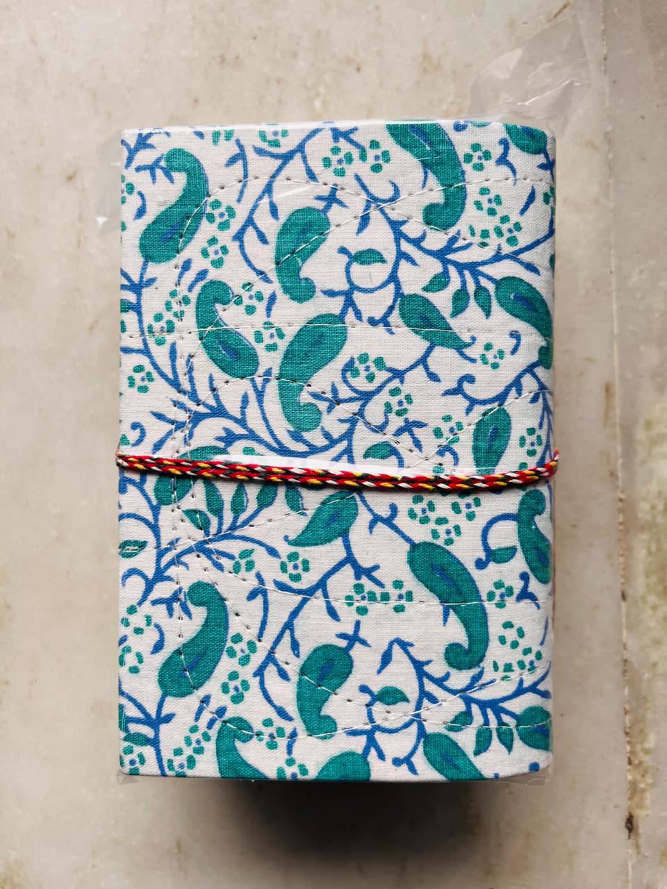 Set of 2 Handcrafted Fabric Diary | 15 × 10 cm | Peekaboo | Softbound with Strings