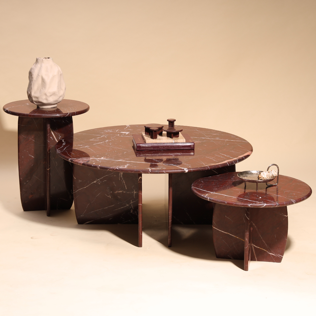 Muun Home Raio Marble Table - Rosso