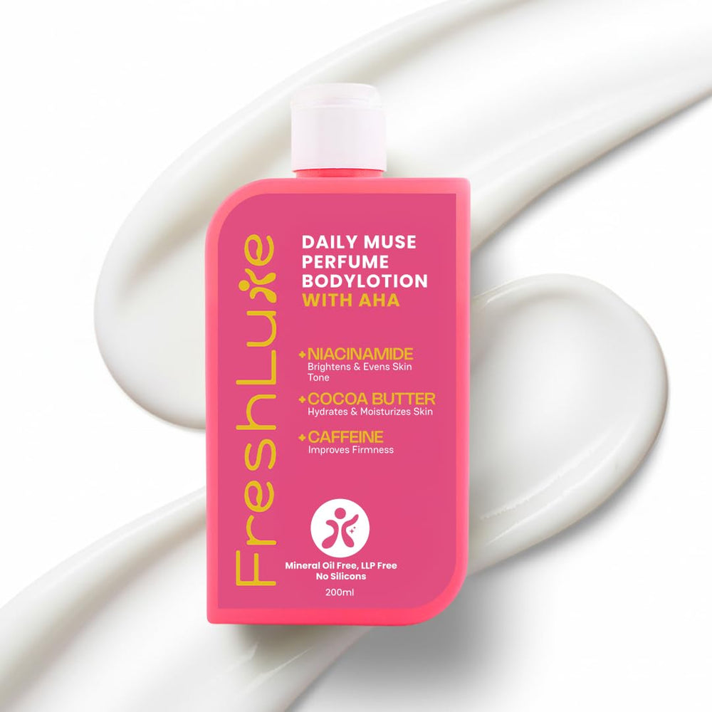 Daily Muse Perfume Body Lotion for Women with Caffeine, Niacinamide & AHA, Brightening Winter Moisturiser - 200 ml