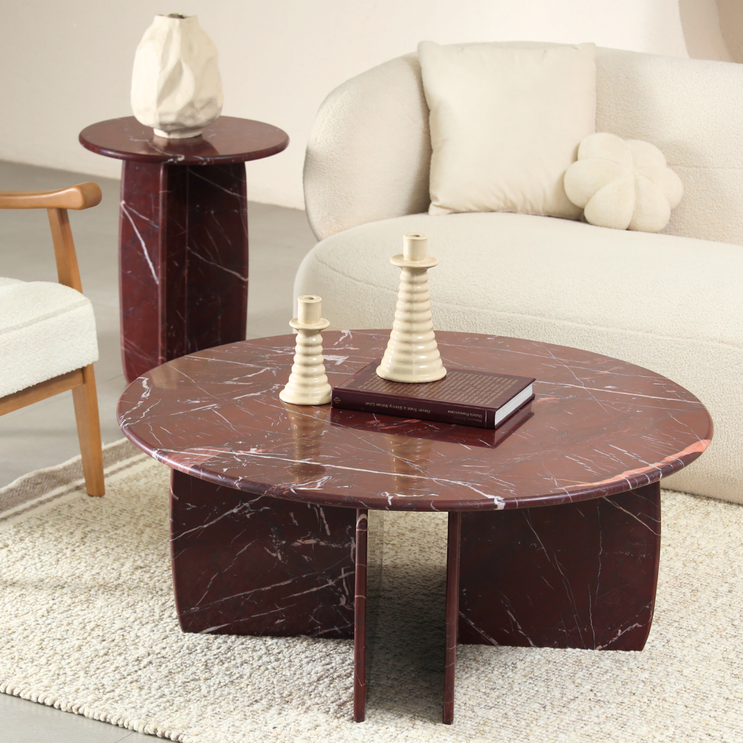 Muun Home Raio Marble Table - Rosso