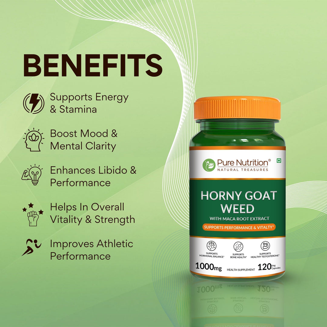 Horny Goat Weed with Maca Root  120 Veg Tablets | Vitality & Stamina