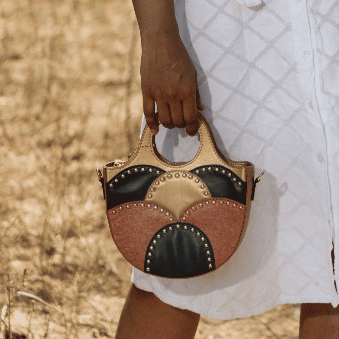 Green Hermitage Savannah Vegan Leather Sling - Gold