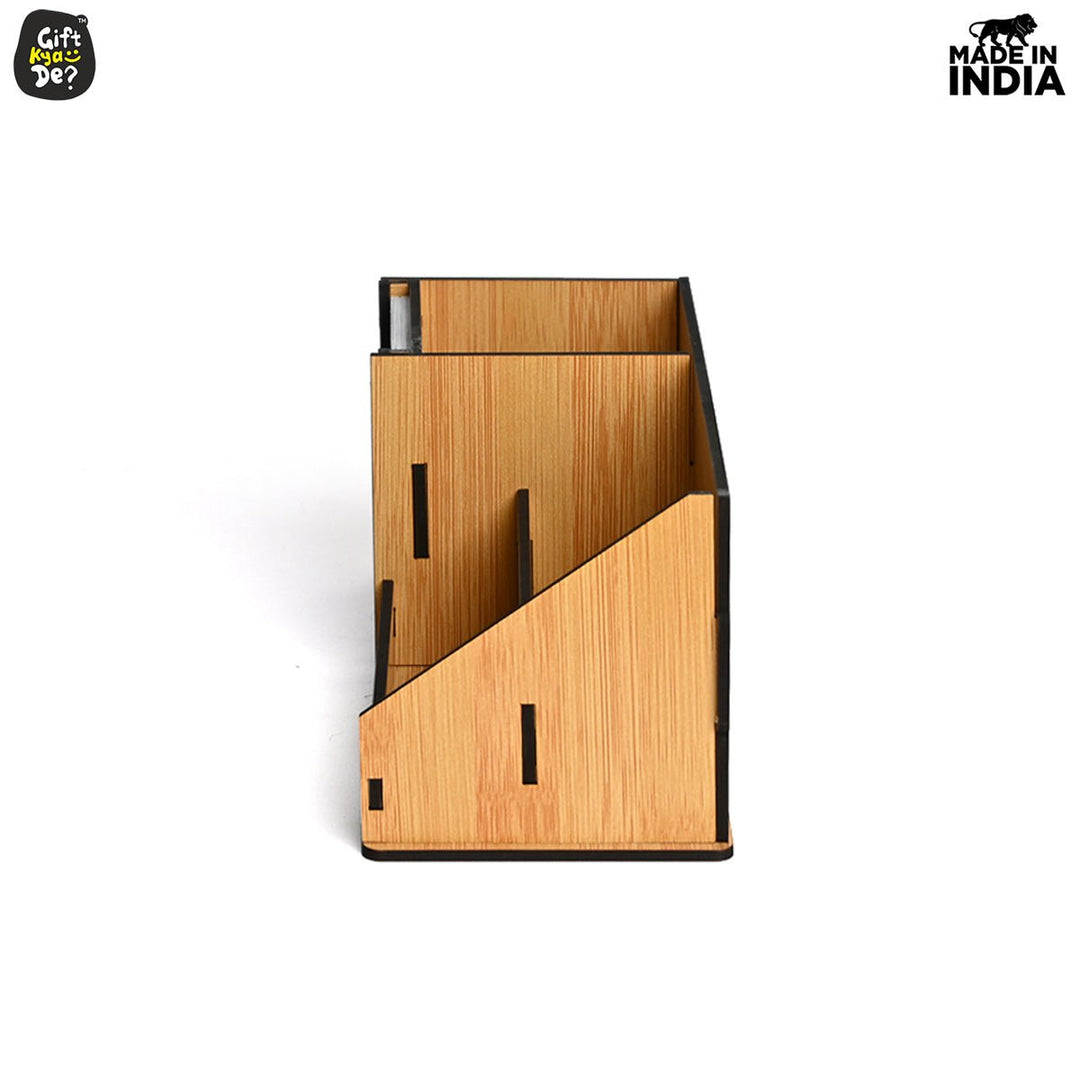 Gift Kya De 3 Compartment Desk Organizer With 2025 Calendar | Desk Calendar | Desk Accessories