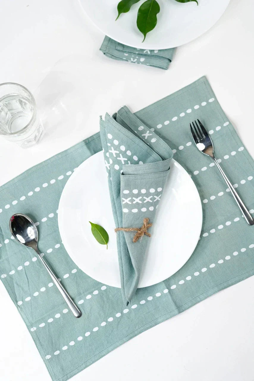 Pravaah Meethu hemp napkins | set of 2/4/6 | block printed